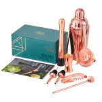 kit cocktail inox rose Oak pour débutant avec shaker, jigger, passoire