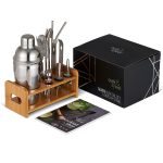kit cocktail inox oak avec shaker, jigger et cuillère