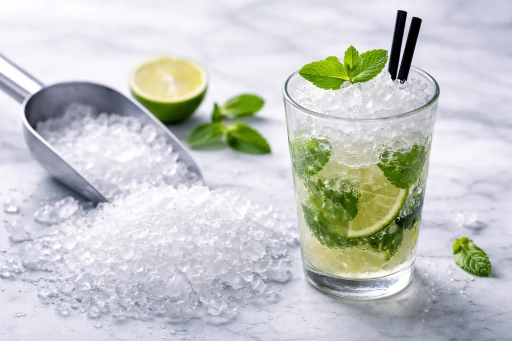 glaçons cocktails illustration glaçe pilée