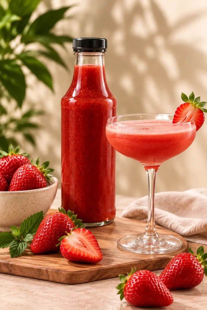 Purée de fraise pour illustrer l'article 'purée de fruits ou sirop'